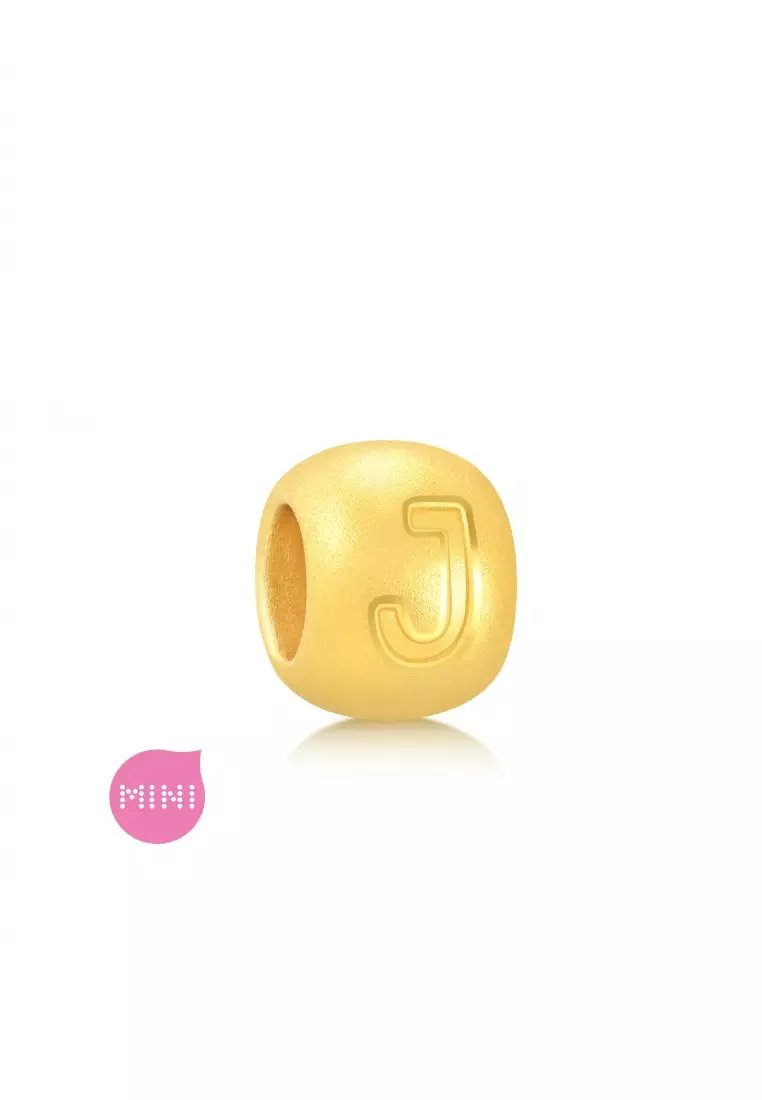 Charme 999 24K Gold Letter J Alphabet Charm 92904C (Bracelet not included)