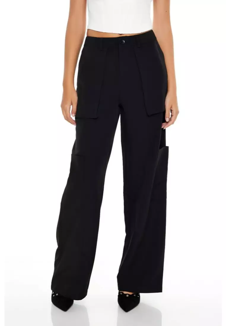 Buy FOREVER 21 Wide-Leg Cargo Trouser Pants 2025 Online ZALORA