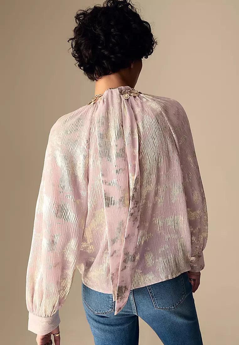 Sparkly High Neck Blouse