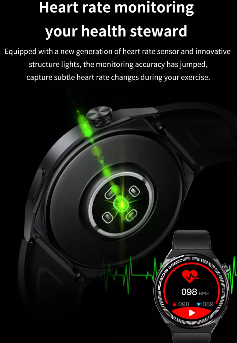 SmartWatch GT8 Anti Air Original Layar Terang 1.28''Pemantauan Tidur Alat pengukur langkah Jam Pintar blacksilver