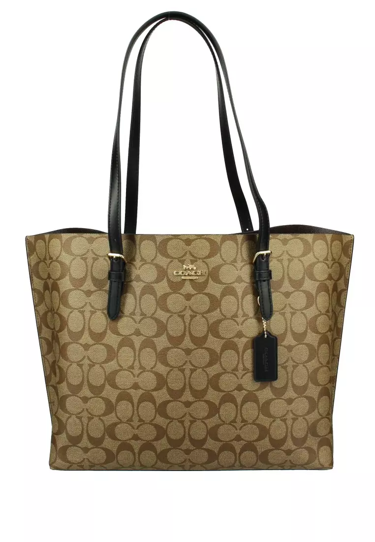 Buy Coach Coach Mollie Tote In Signature Canvas - Brown/Black Online ...