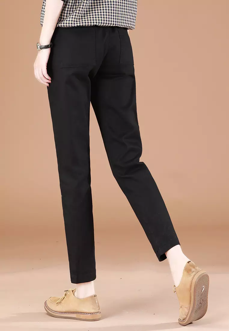 me Women's Elastic Waist Pants - Black