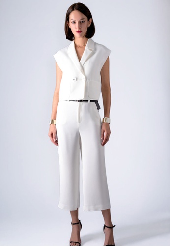 VIOLA white DOUBLE-BREASTED WAISTCOAT-JACKET A2255AAB7FD8BAGS_1