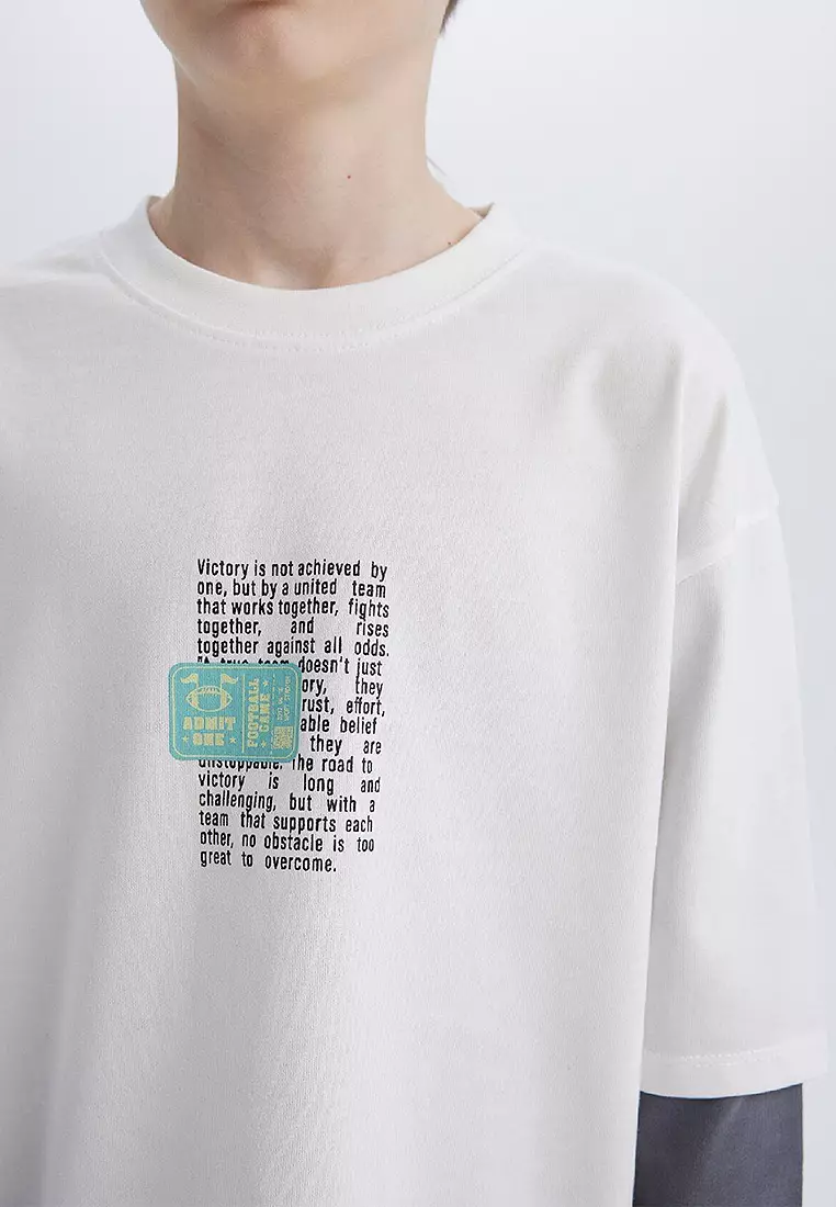 Oversize Wide Cut Crew Neck Long Sleeve T-Shirt