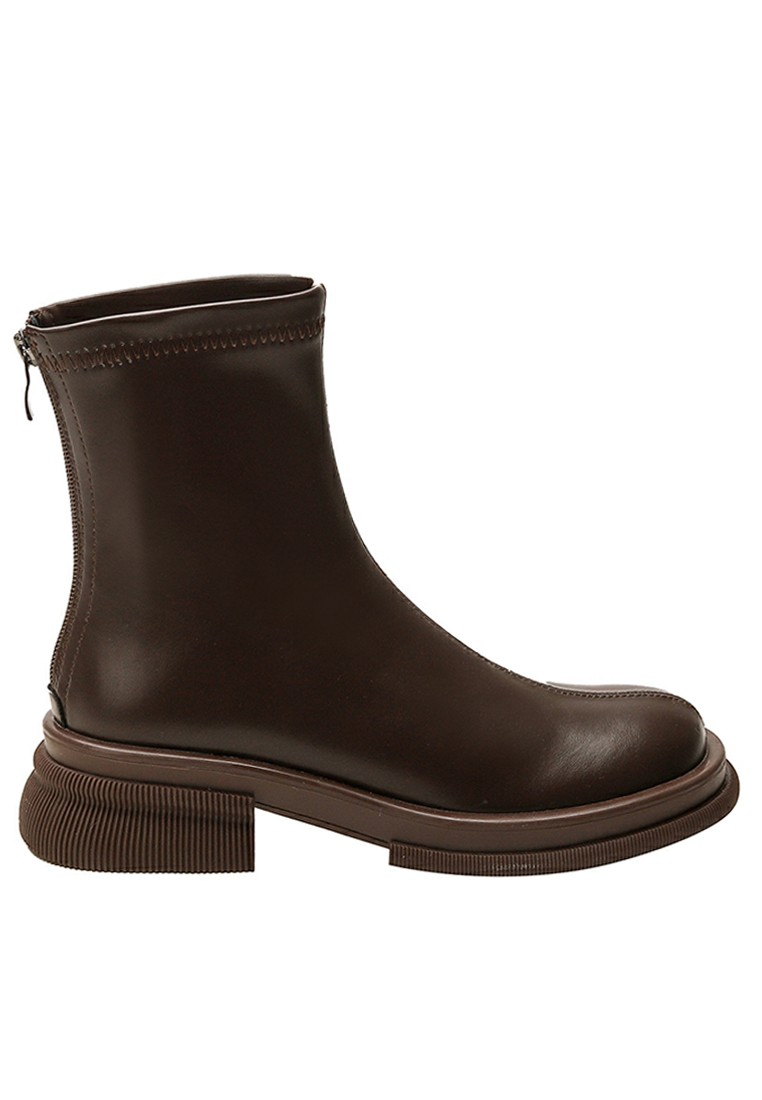 4.5CM Round Toe Zipper Ankle Boots FYS686-96