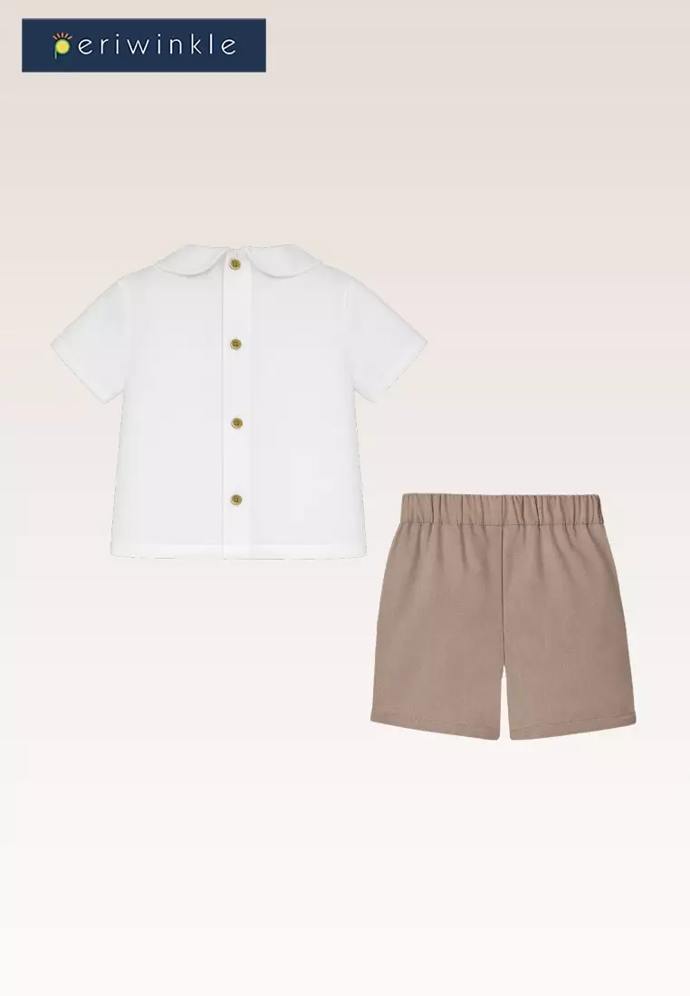 Nixi Baby Boys Brown Top and Shorts Set