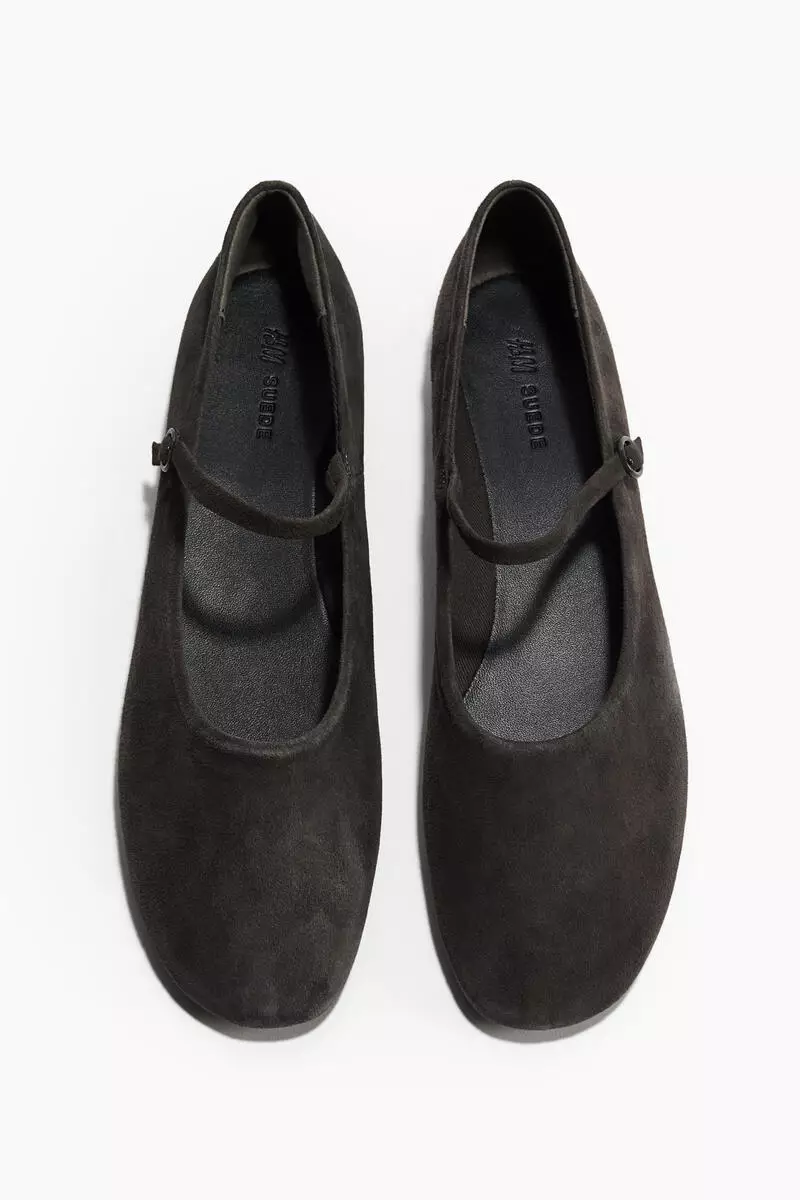 Suede Mary Jane ballet flats