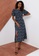 MISSGUIDED navy Flutter Sleeve Ditsy Midi Dress 69A53AAF120644GS_4