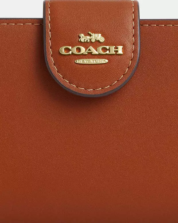 Medium Corner Zip Wallet Gold/Tan