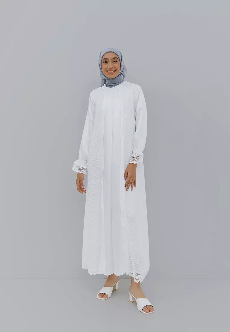 Geela Official - Alesha Two Set Dress White (G.4297)