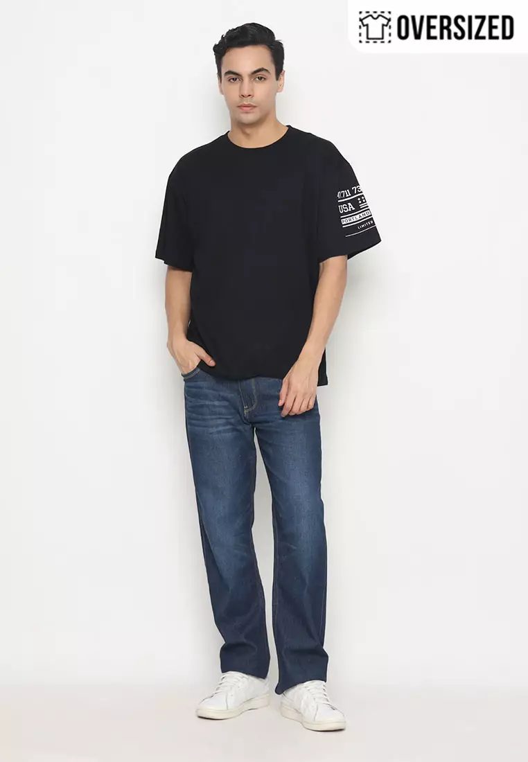 NX T-Shirt Cotton Combed Tebal Oversized Pria 2079370481