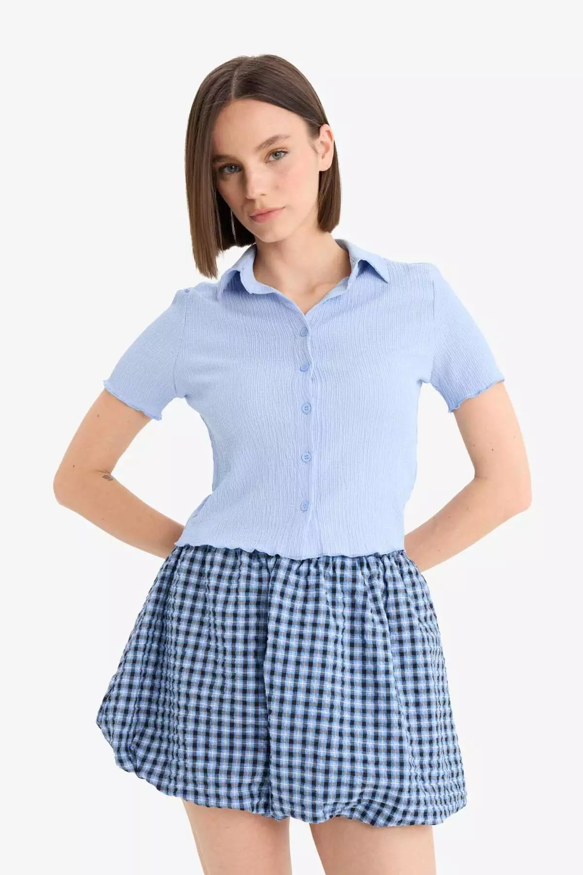 Cool Fitted Wrap Short Sleeve Shirt D4520Ax25Sm