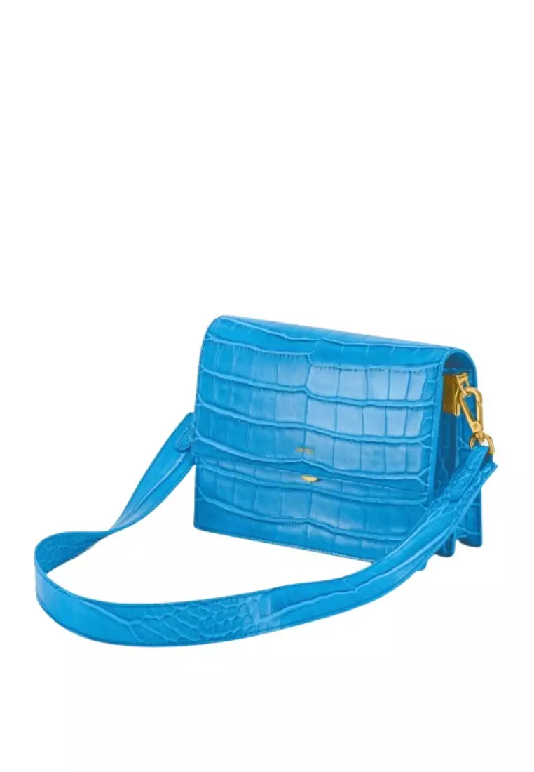 Jual JW PEI Mini Flap Bag - Lake Blue Croc Original 2023