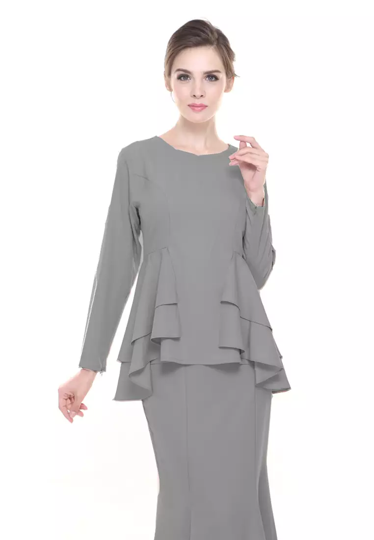 Lora Peplum in Grey