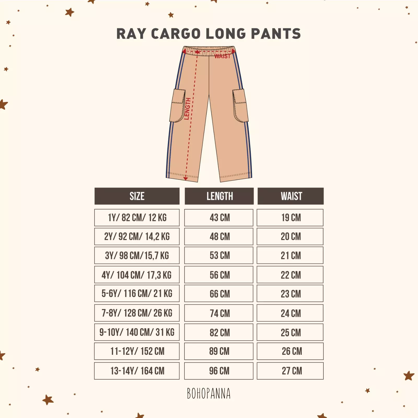 BOHOPANNA - RAY CARGO LONG PANTS - CELANA ANAK