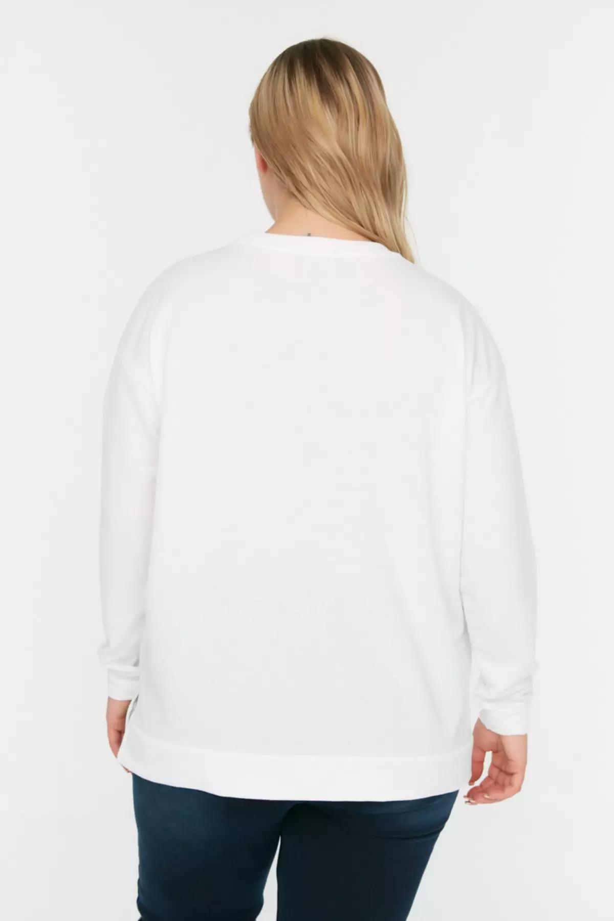 Thin white sweatshirt top