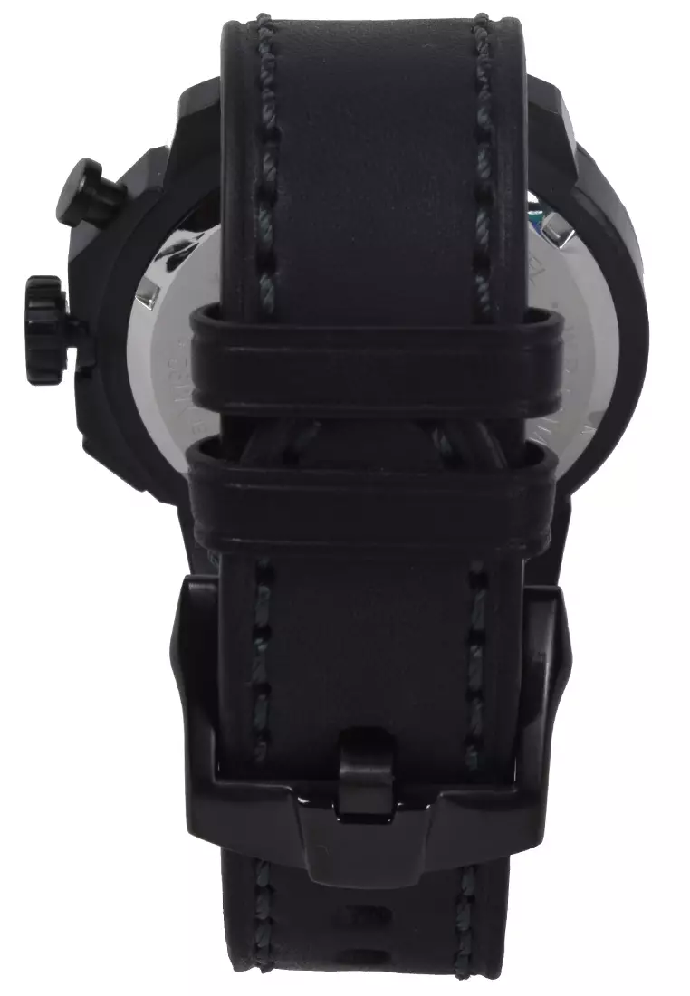 Alexandre Christie - Jam Tangan Chronograph Pria - Black - Leather Strap - 6588 MCLIPBA