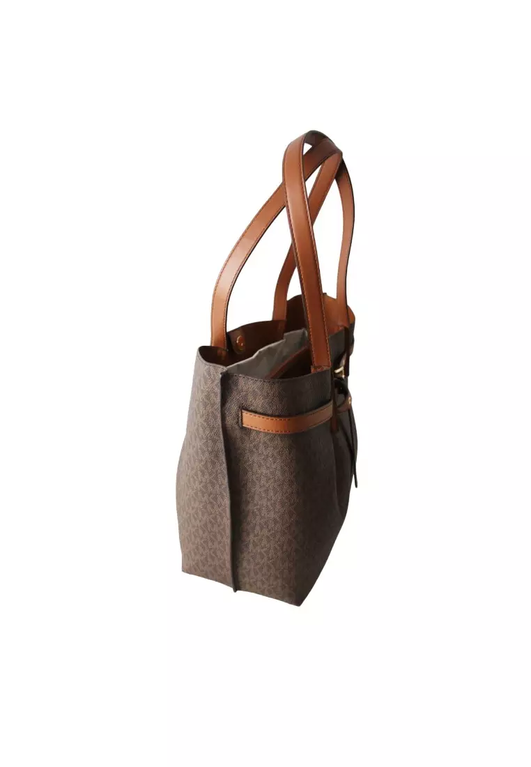 Michael Kors Emilia Large Logo Tote Bag 35S1GU5T7B BROWN
