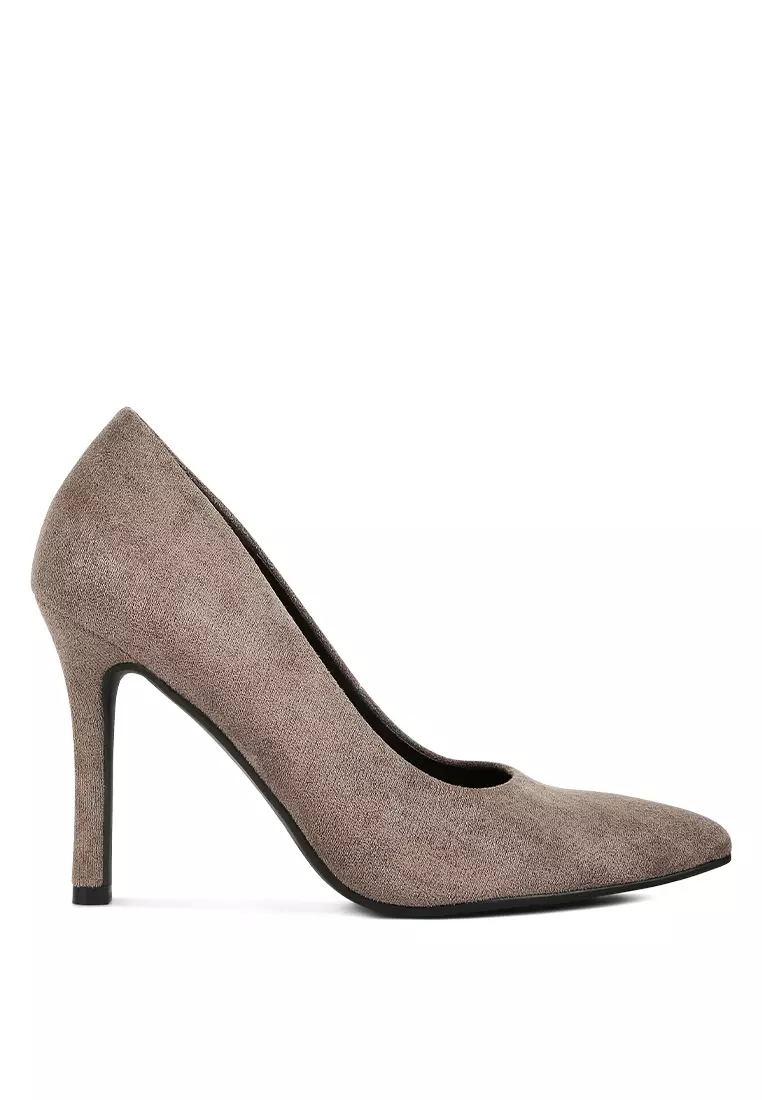 Discount on London Rag  shoes - SKU: Taupe Microfiber Classic Pumps