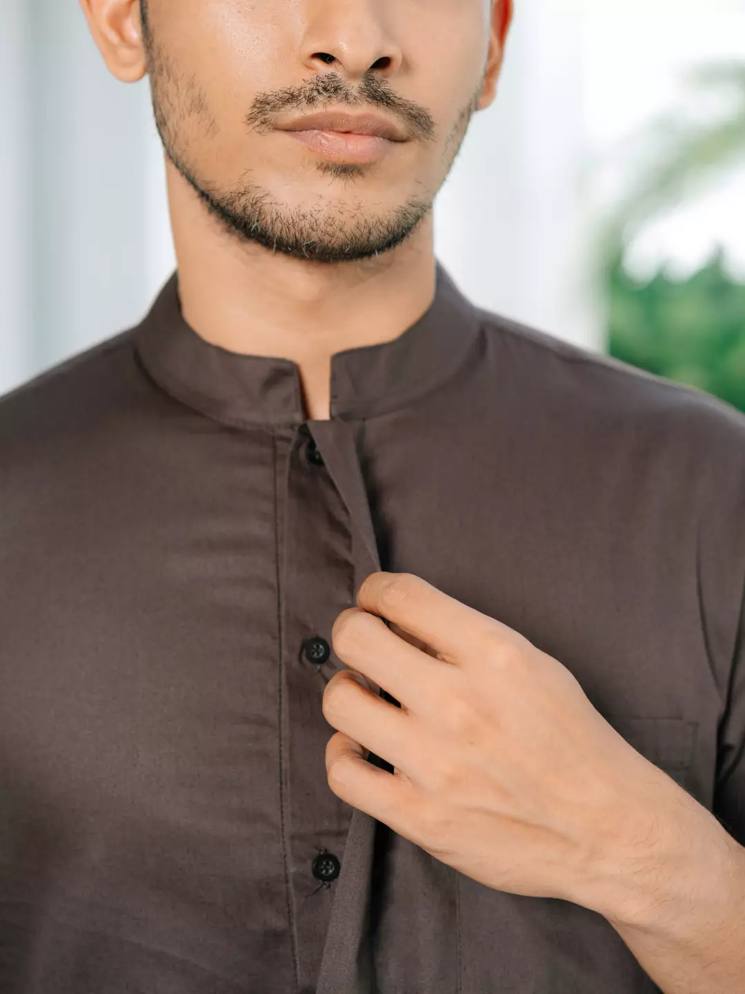 Adyatma Baju Koko Jubah Gamis Pria COTTON COMBED TWILL Mahogany Regular Fit Baju Muslim Pria Lengan Pendek