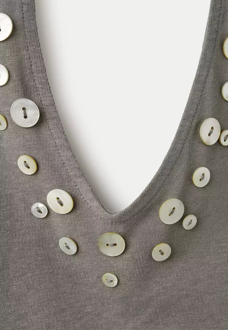 Buttoned Halter Top