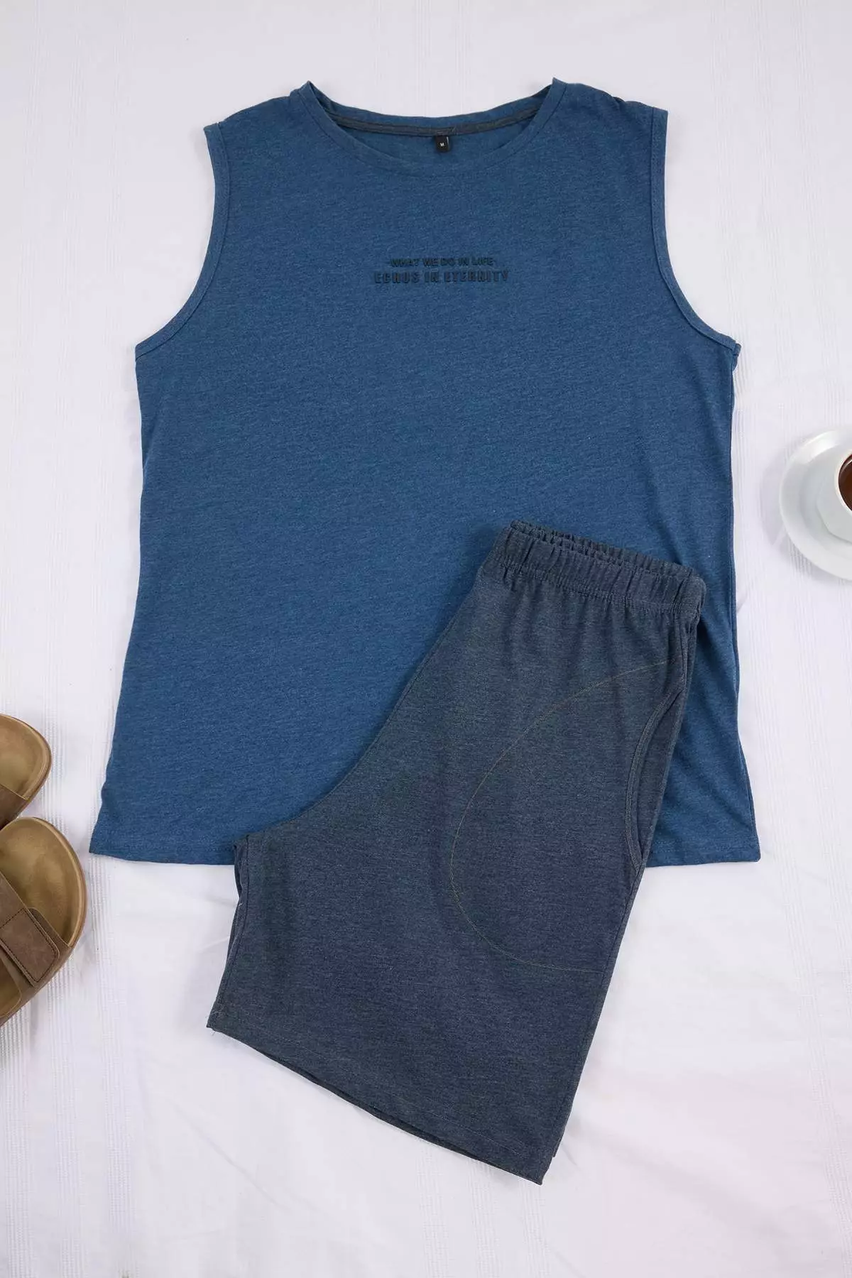 Buy Trendyol Mavi Regular/Normal Cut Printed Cotton Athlete-Shorts ...