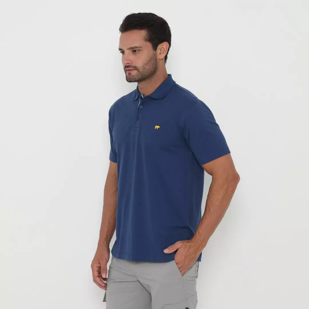 Jack Nicklaus Cruz Polo Shirt Pria Regular Fit Estate Blue Colour Estate Blue