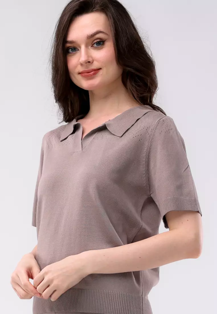 Ladies Knitted 2 In 1 Blouse & Pants