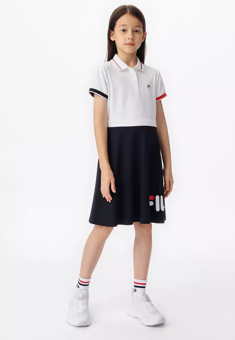 FILA FILA KIDS Embroidered F Box Logo Color Block Dress 10 16 yrs