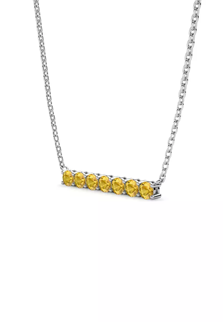 Myriad Birth Stone Pendant November Citrine WG - Kalung Crystal by Her Jewellery