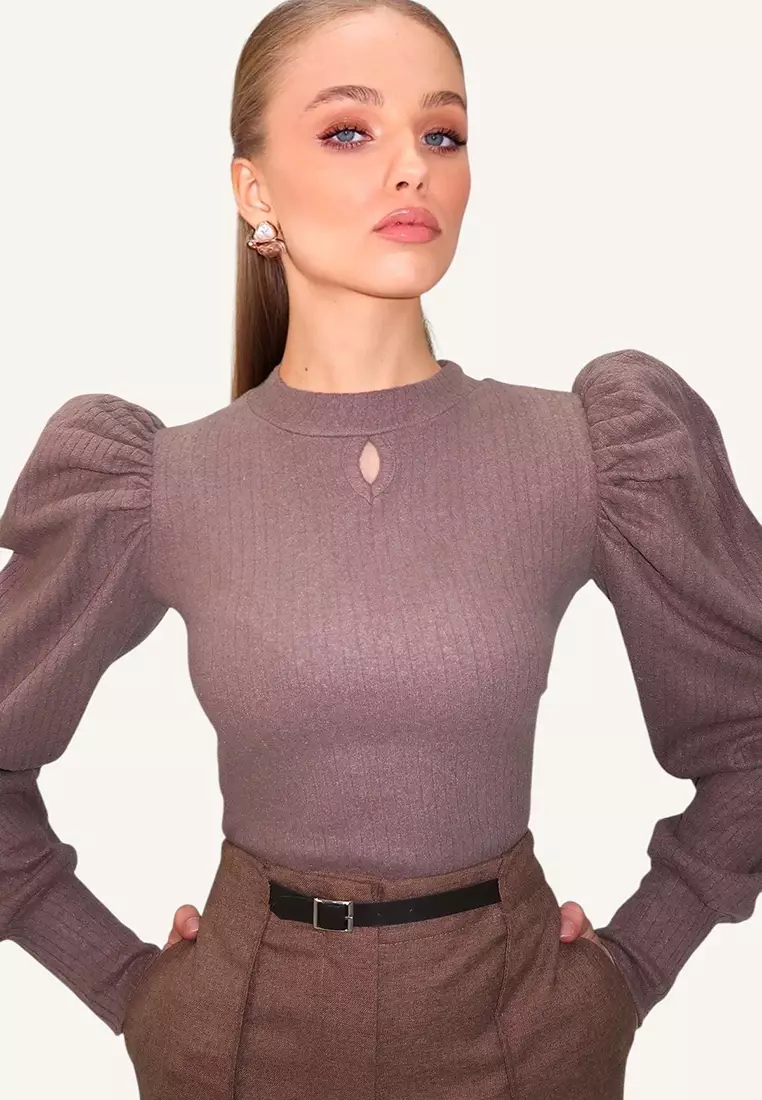 Long Puff Sleeves Top