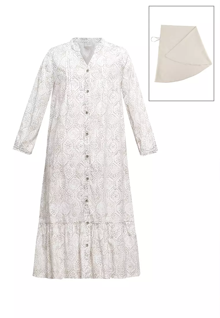 Pito Dito Girl Quneitra Gamis Dress Anak Khaky - Size 4