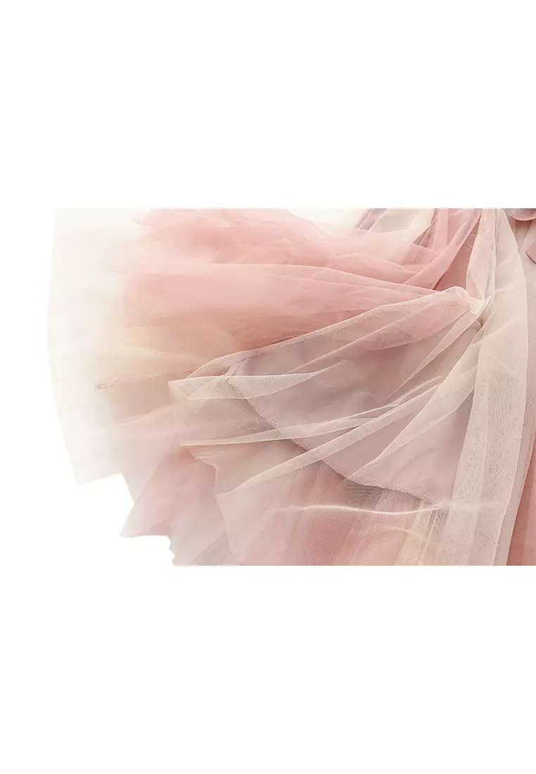 Spring/Summer Contrast Color Maxi Mesh Skirt AF8576