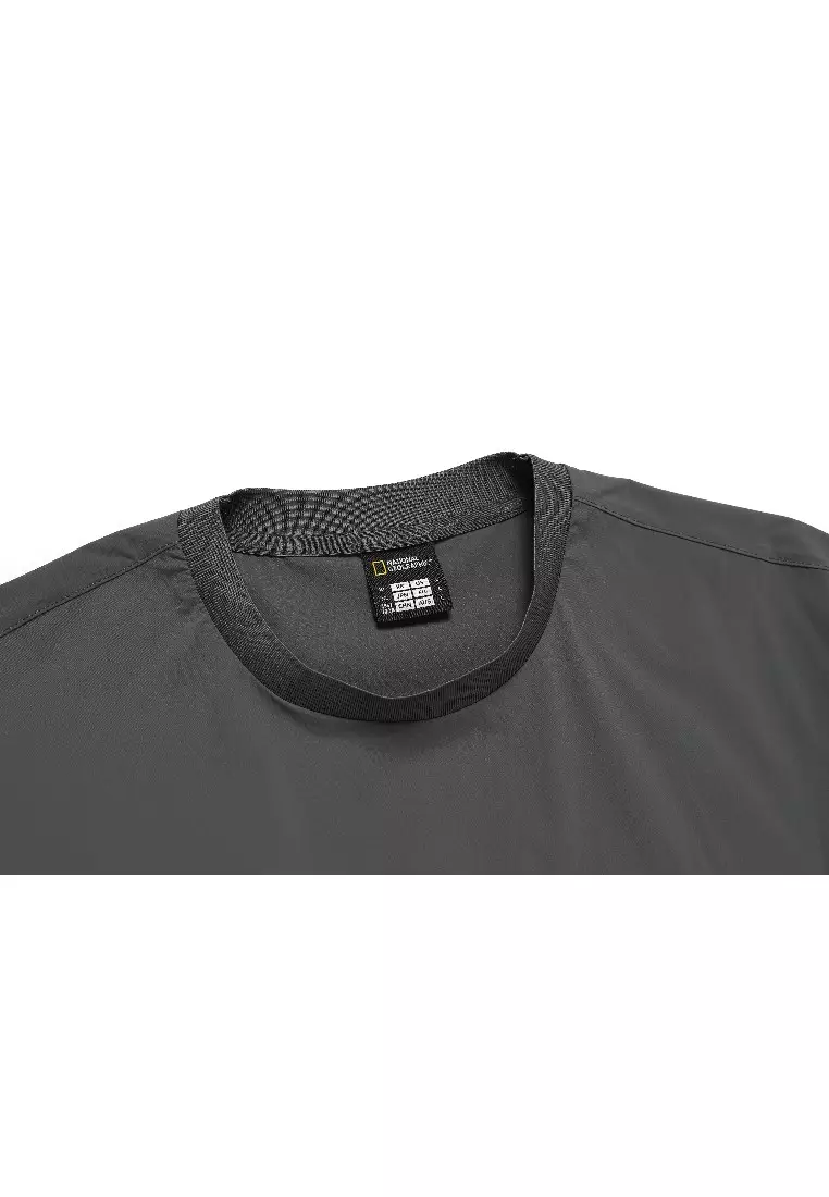 Unisex FIOTOS Woven Sleeve Pocket Stretch Short Sleeve Tee