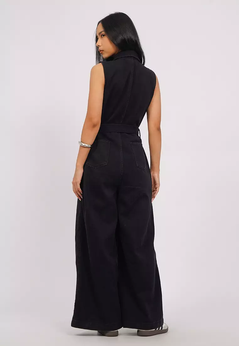 Sleeveless Denim Jumpsuit
