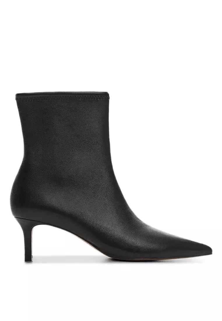 White kitten shop heels boots