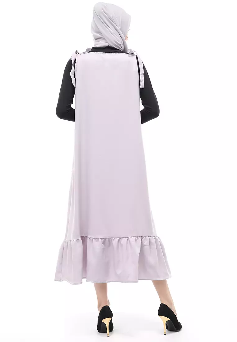 Bilqis Overall Panjang Wanita Rampel Kodok Long Sleeve Regular Fit - Abu