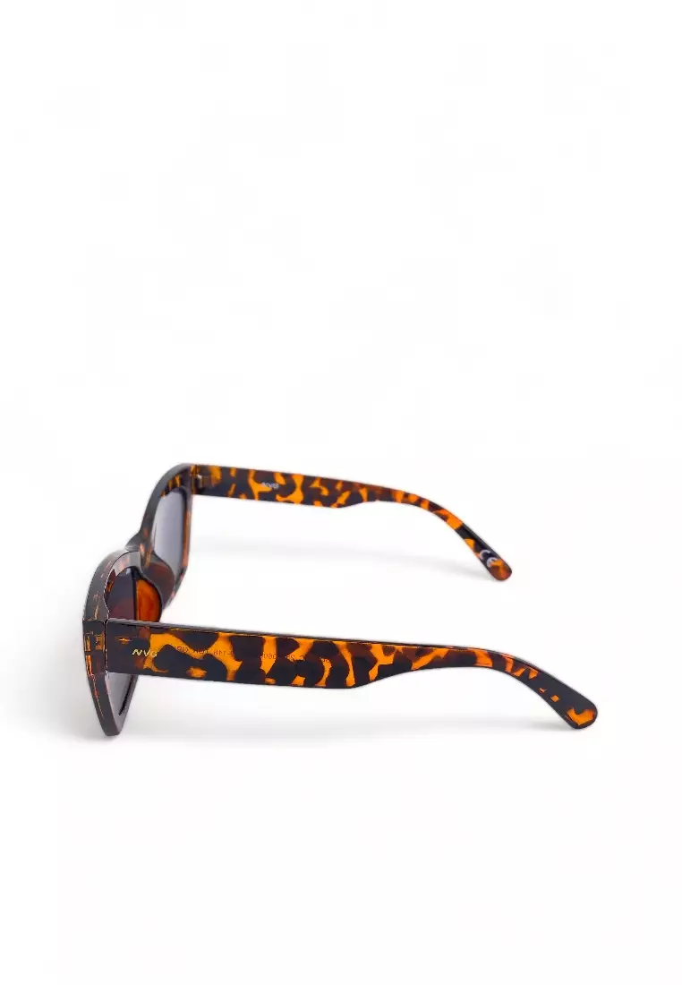 Women's Cat Eye Frame Brown Plastic UV Protection Sunglasses SUNSC2520608