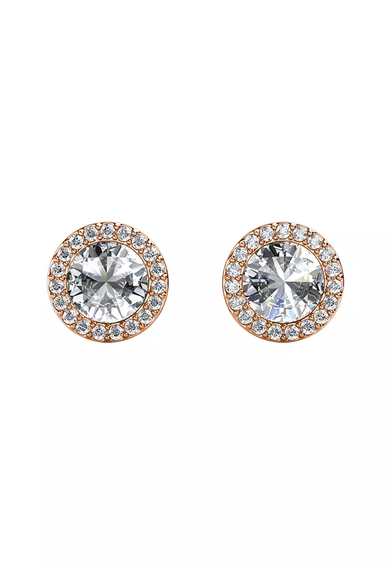 Lydia Circlet Earring Clip RG - Anting Jepit Crystal Luvea Premium Collection by Her Jewellery