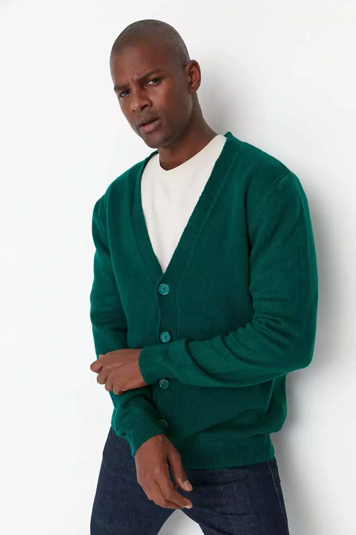 Cardigan with outlet pockets mens