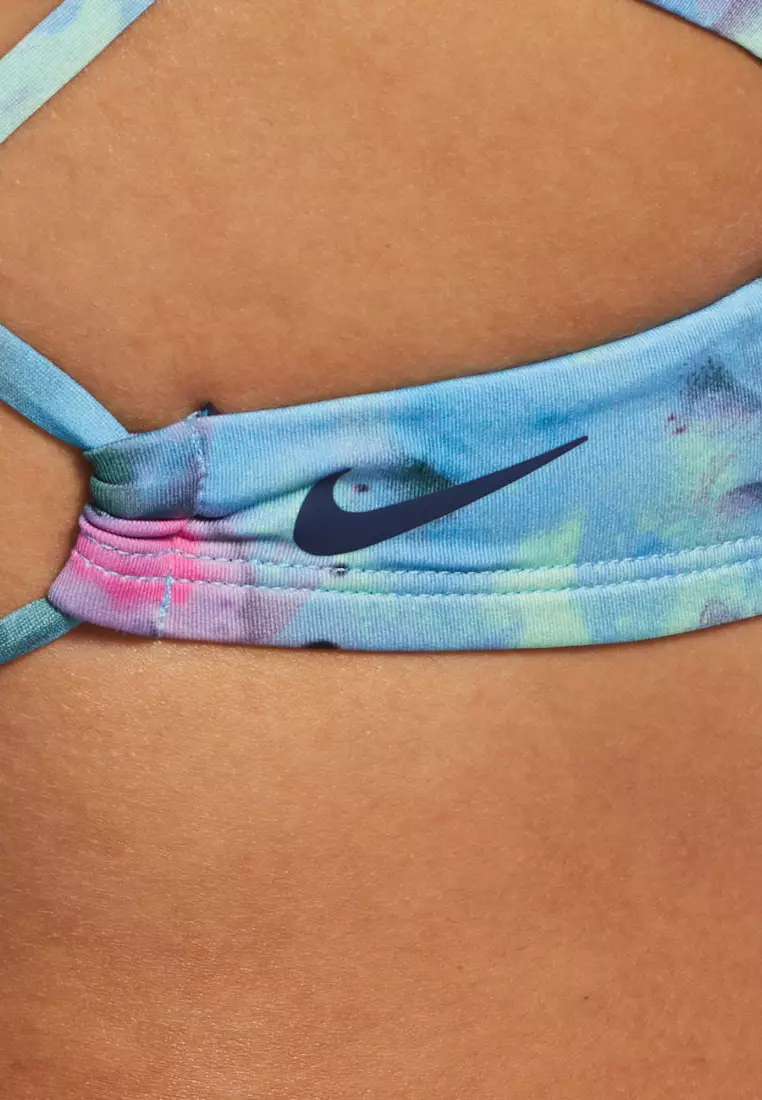 Aqua Floral Lace Up Bikini