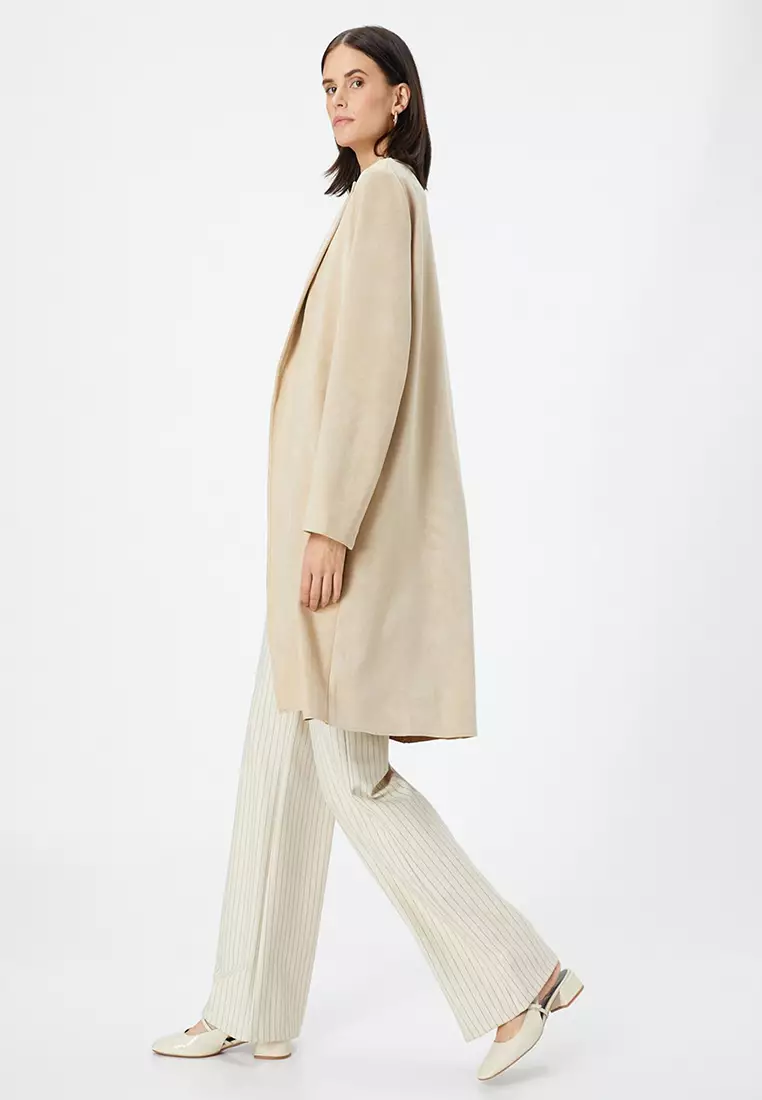 Suede-Look Trench Coat