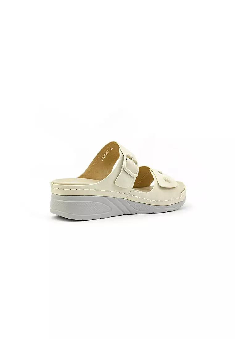 Women's Flat Sandals LY 28551 - Bone C86