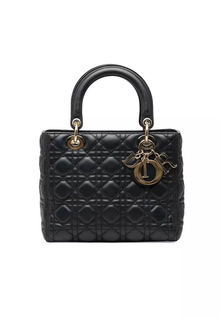 二手 Dior 中羊皮 Cannage Lady Dior 手袋