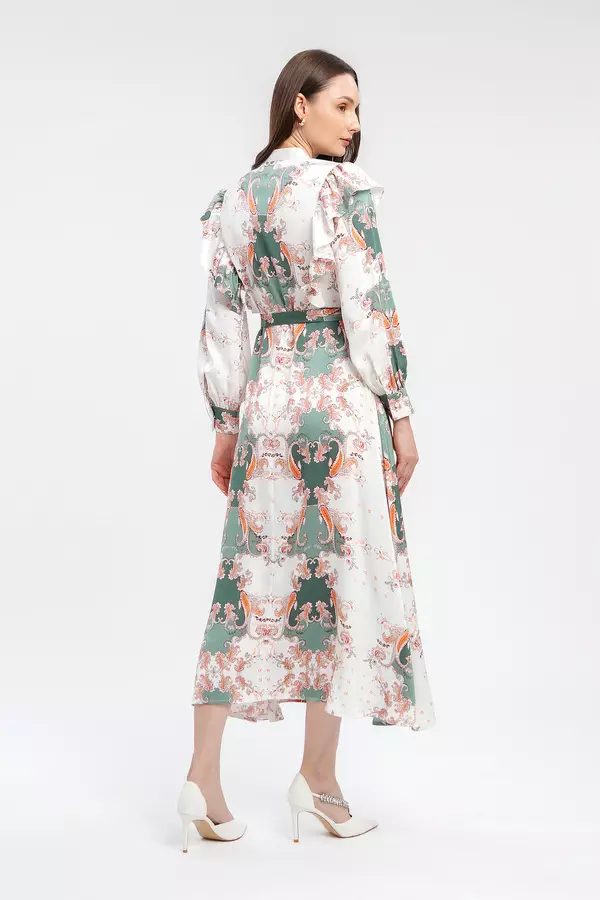 MINIMAL - Kamelia - Gaun Motif Paisley - Green Warna Green