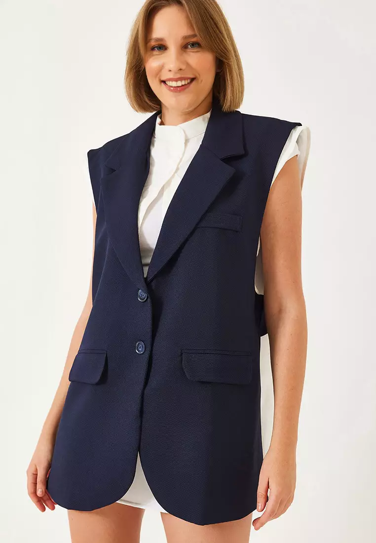 Women's Shirt Detail Long Vest 60356 60271016