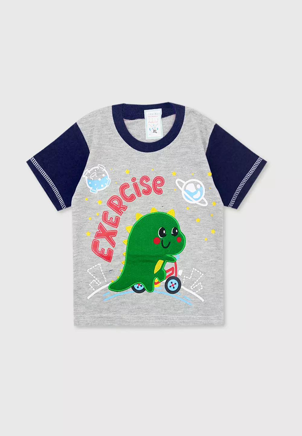 Wakakids Baju Bayi Anak Laki Laki Usia 12 Bulan Hingga 18 Bulan Setelan Celana Jeans Motif Little Dino 2319 Navy