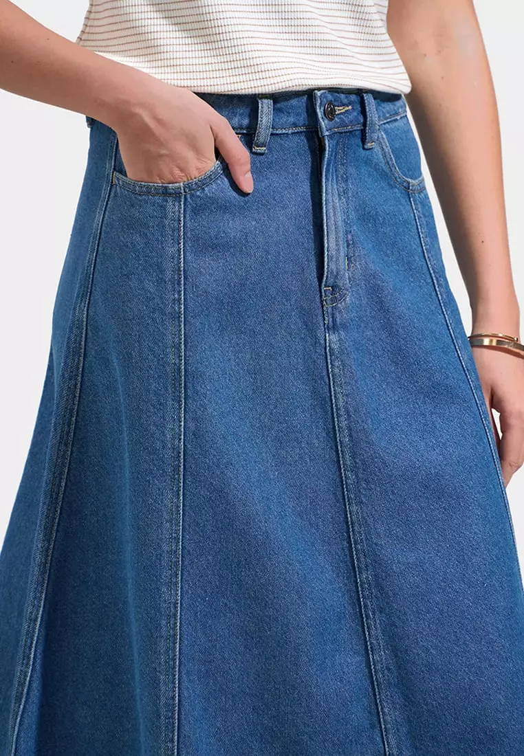 Denim Panel Skirt