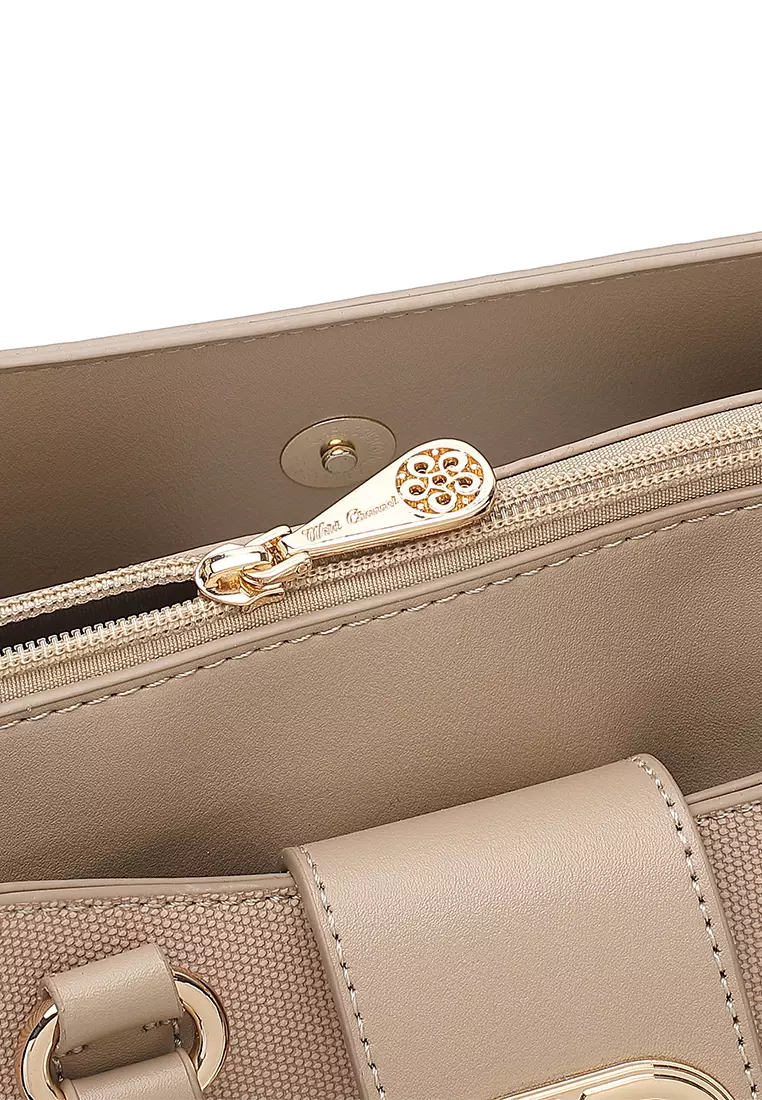 Women's Top Handle Bag / Sling Bag / Crossbody Bag - Apricot