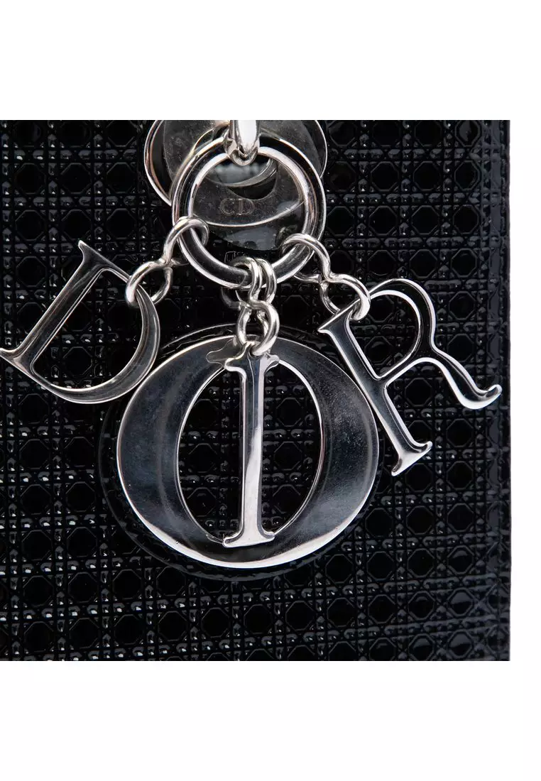 Pre-Loved Dior Medium Metallic Patent Microcannage Lady Dior